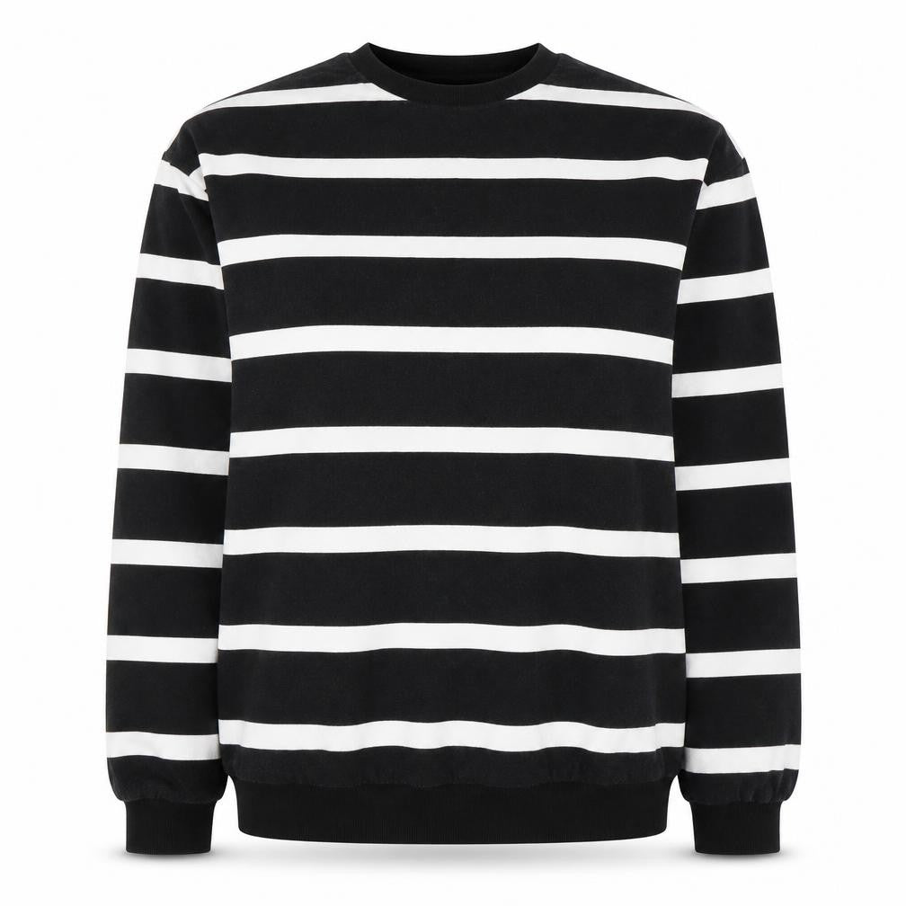 ASOS Womens Black Striped Pullover Sweatshirt Size 12