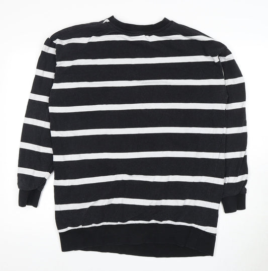 ASOS Unisex Black Striped Pullover Sweatshirt Size 12