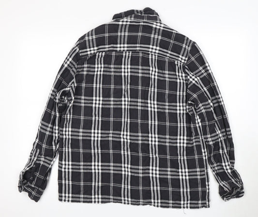 Cloak Men's Black Check Jacket - M, Casual, Zip