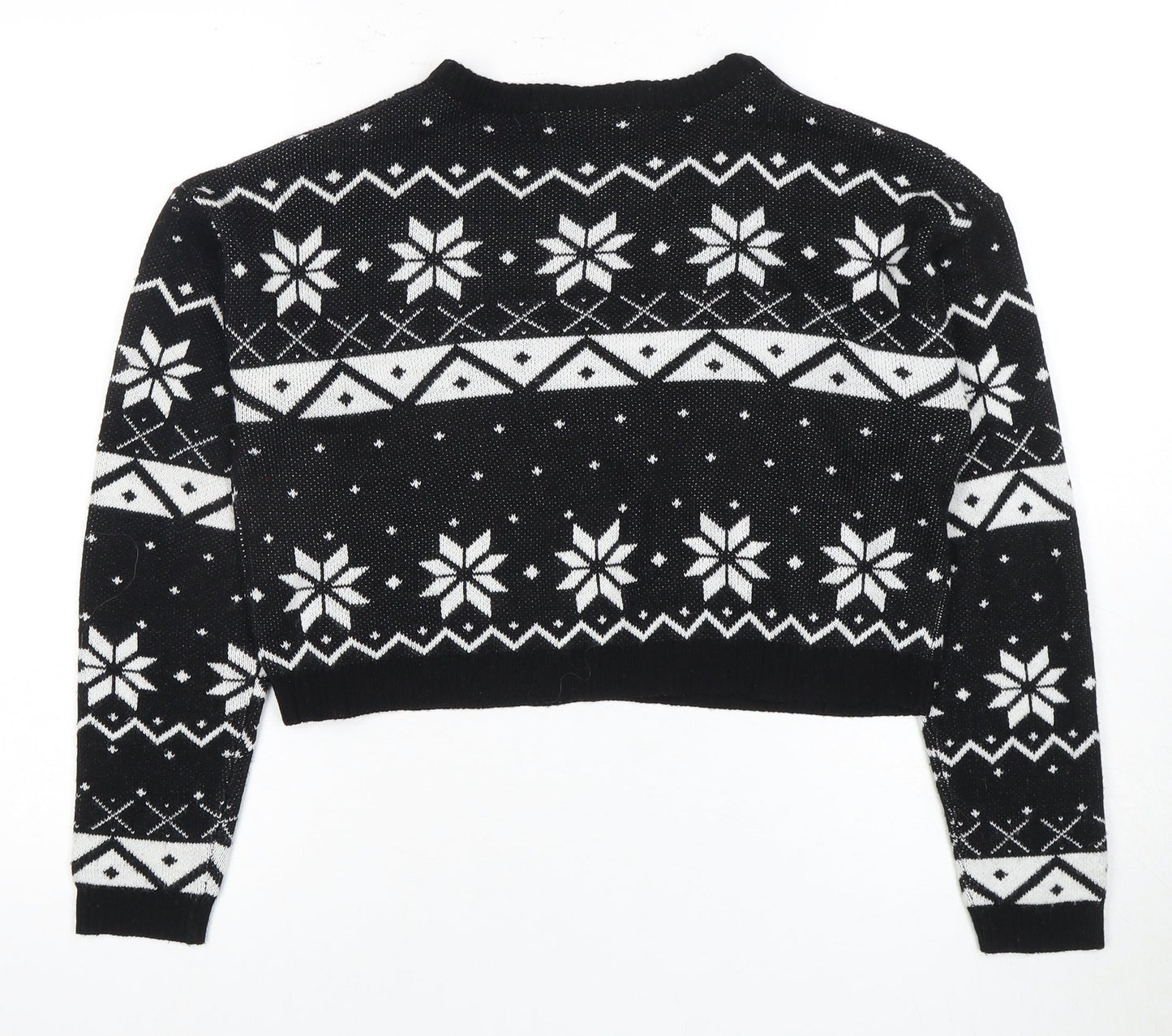 Brave Soul Women's Black Fair Isle Pullover Jumper S