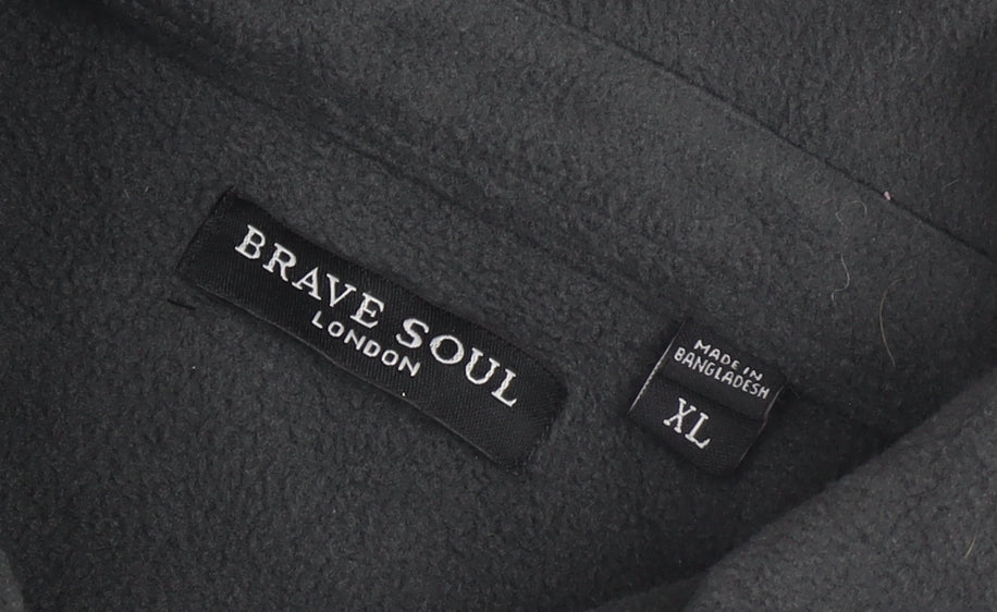 Brave Soul Men's Black XL Fleece Jacket