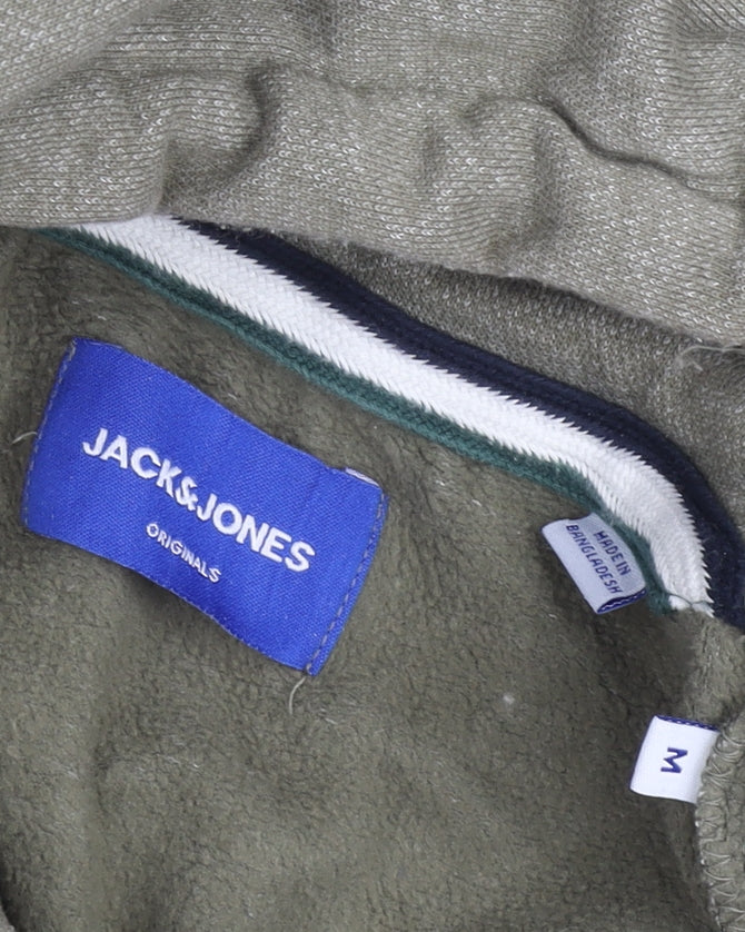 Jack & Jones Men's Green Hoodie M Pullover Fleece