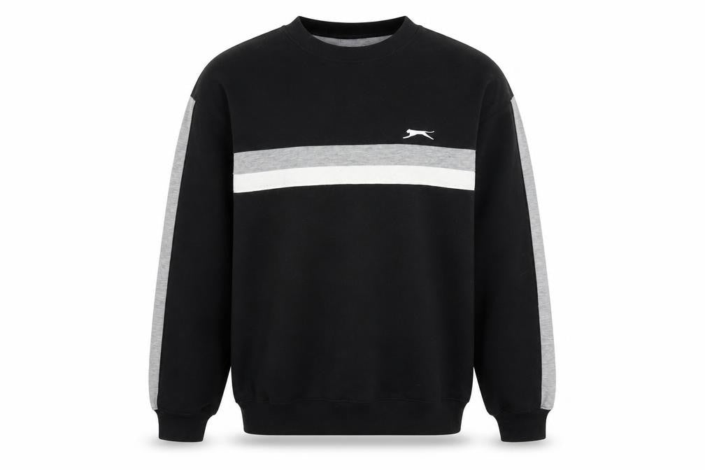 Mens UK S Regular Slazenger Black Pullover Sweatshirt