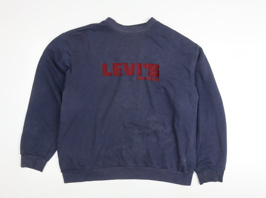 Levi's Men's Blue XL Pullover Logo Sweatshirt