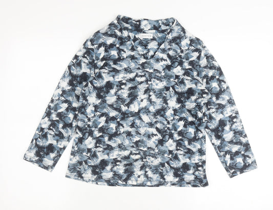 Eastex Women's Blue Long Sleeve Abstract Top Size 10