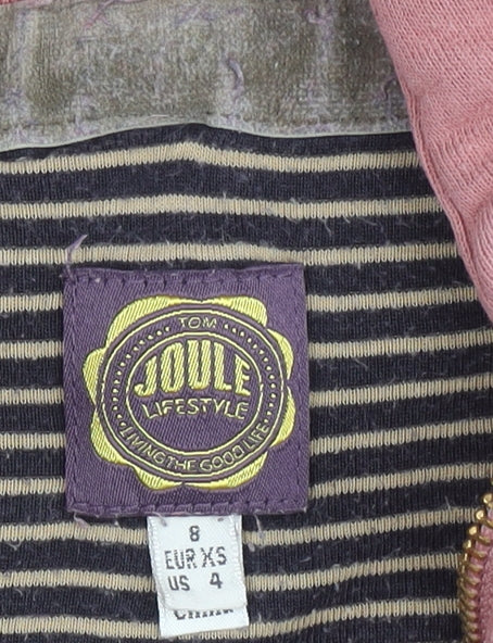 Joules Women's Pink Full Zip Hoodie Size 8
