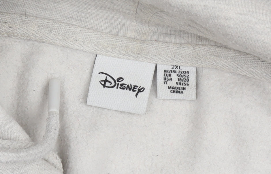 Disney Unisex Adults Grey 2XL Mickey Mouse Pullover Hoodie