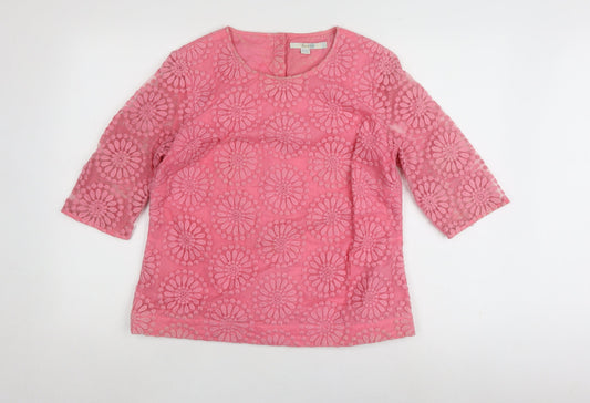 Boden Women's Pink Floral Blouse, Size 12