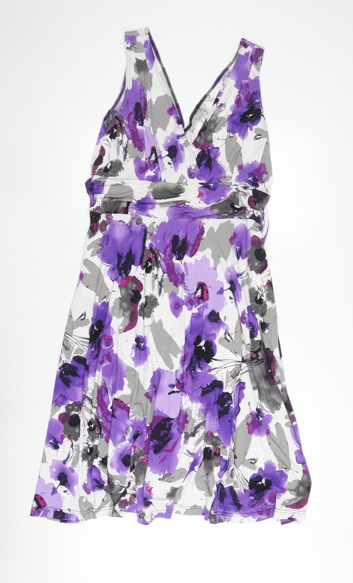 Monaco Women's Floral Wrap Dress, Size 16, Multicoloured