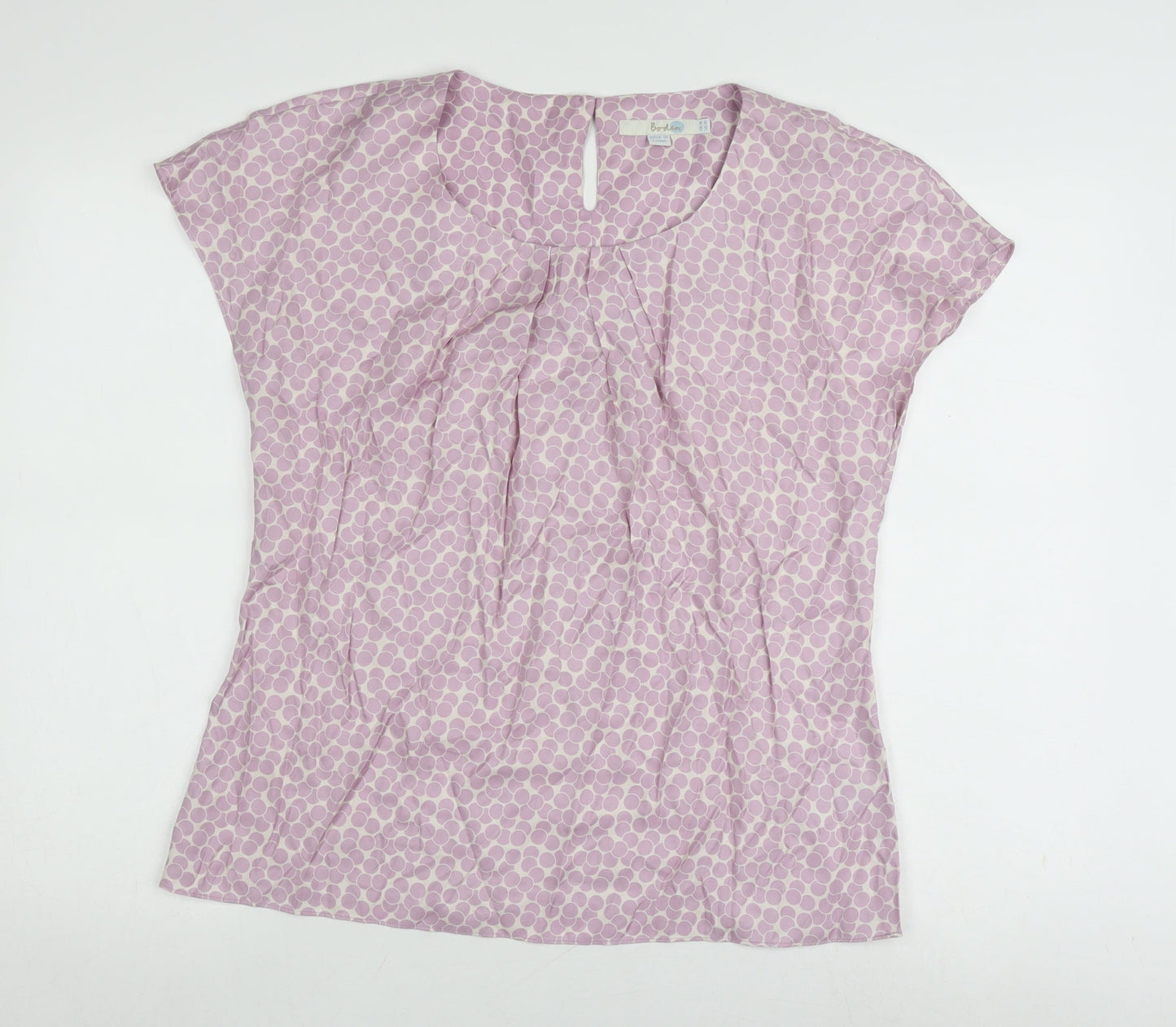 Boden Women's Purple Polka Dot Blouse, Size Unknown