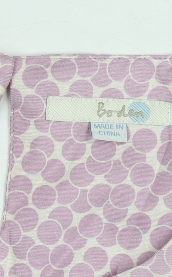Boden Women's Purple Polka Dot Blouse, Size Unknown