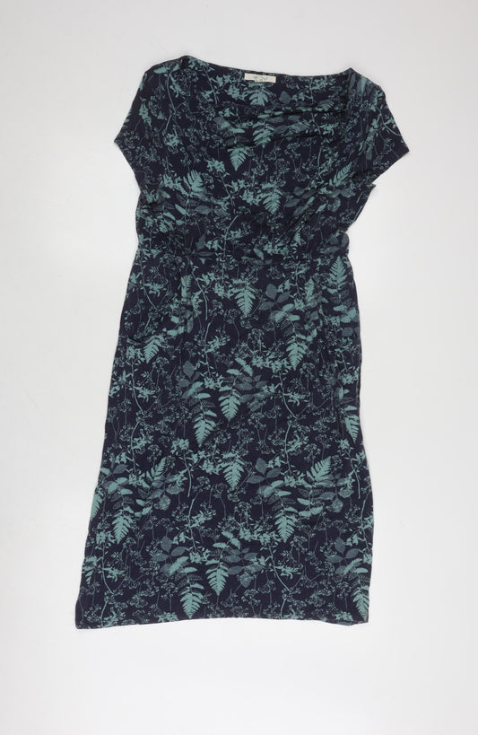 White Stuff Women's Grey Floral Short Sleeve Dress
