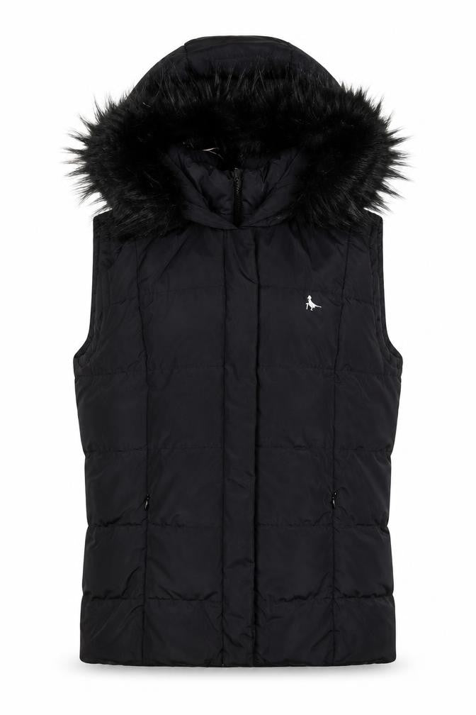Womens UK Size 8 Regular Jack Wills Black Polyester Waistcoat