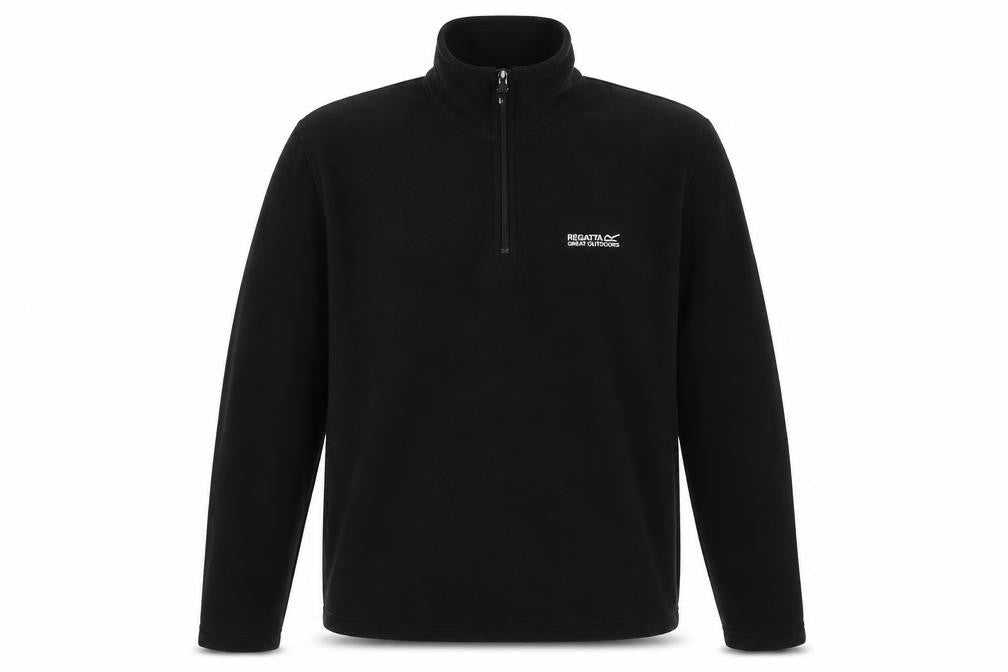 Mens UK S Regular Regatta Black 1/4 Zip Sweatshirt