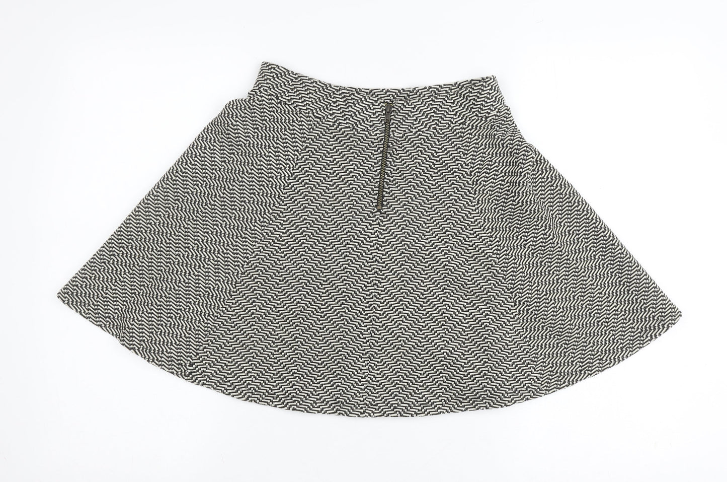 Superdry Women's Black A-Line Skirt, UK 10, Geometric