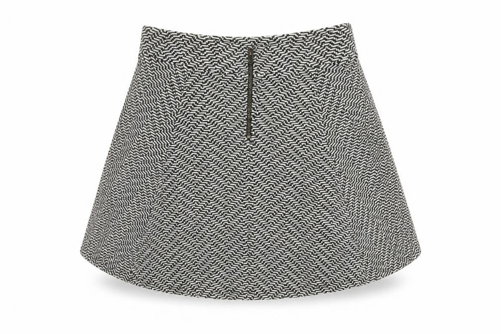 Superdry Women's Black A-Line Skirt, UK 10, Geometric