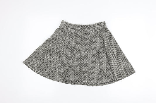 Superdry Women's Black A-Line Skirt, UK 10, Geometric