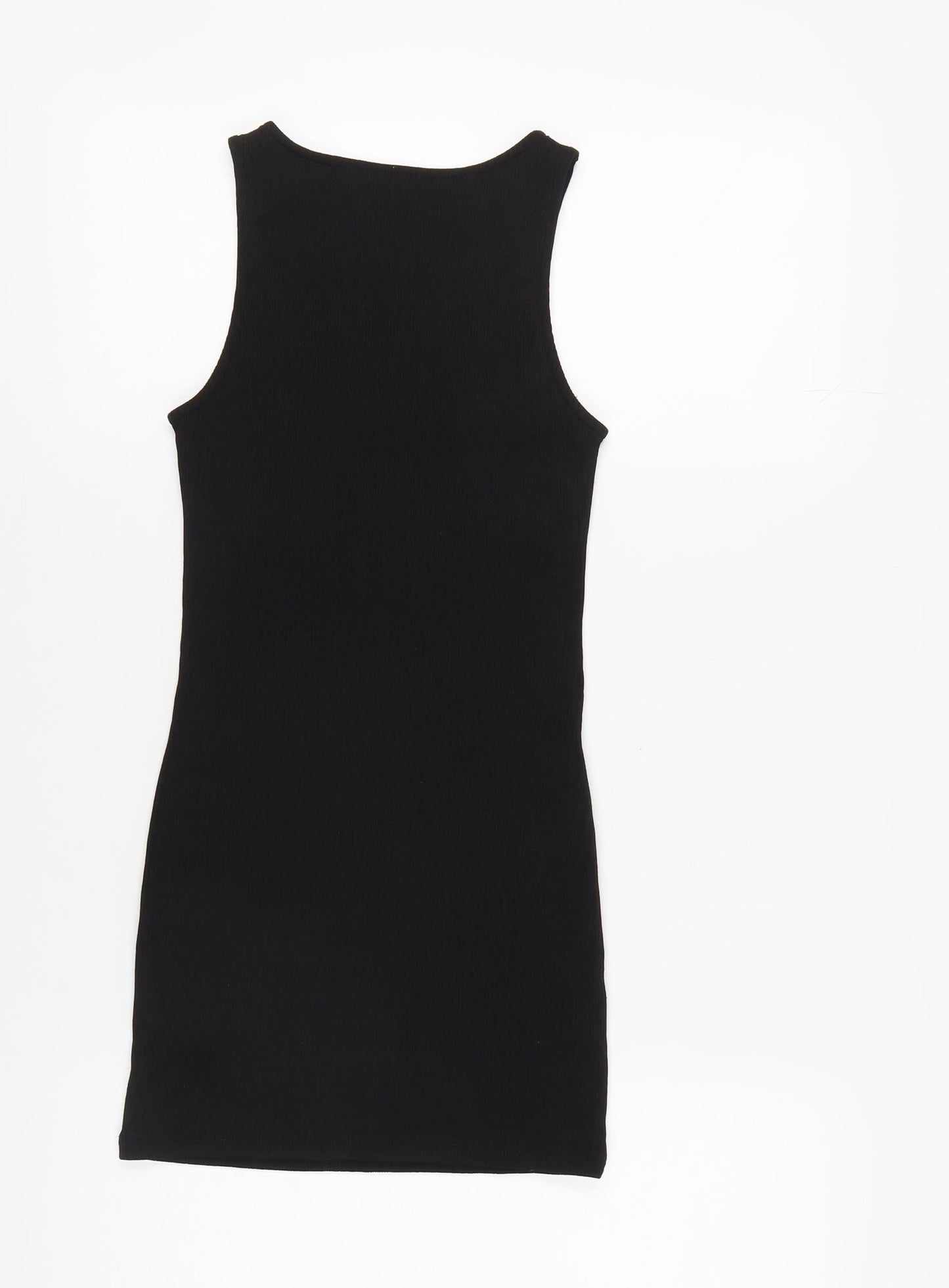Topshop Women's Black Bodycon Mini Dress Size 8
