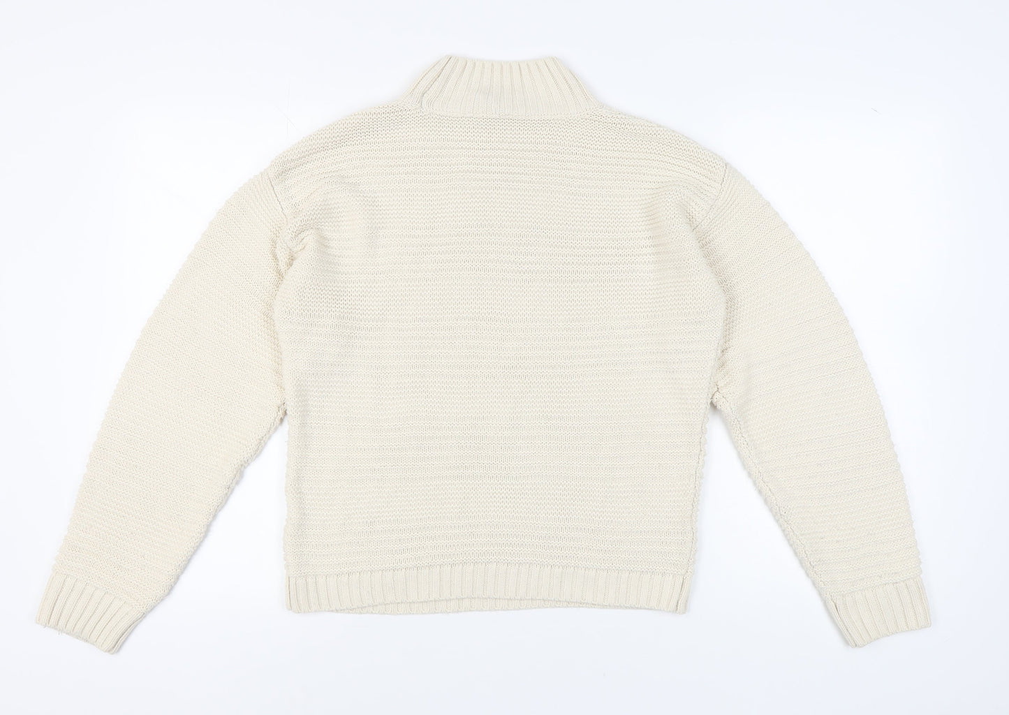New Look Women's Ivory Roll Neck Pullover S
