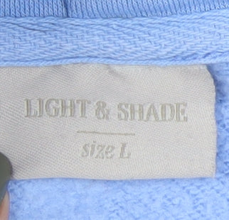 Light & Shade Blue Hoodie Unisex Large Cotton Blend
