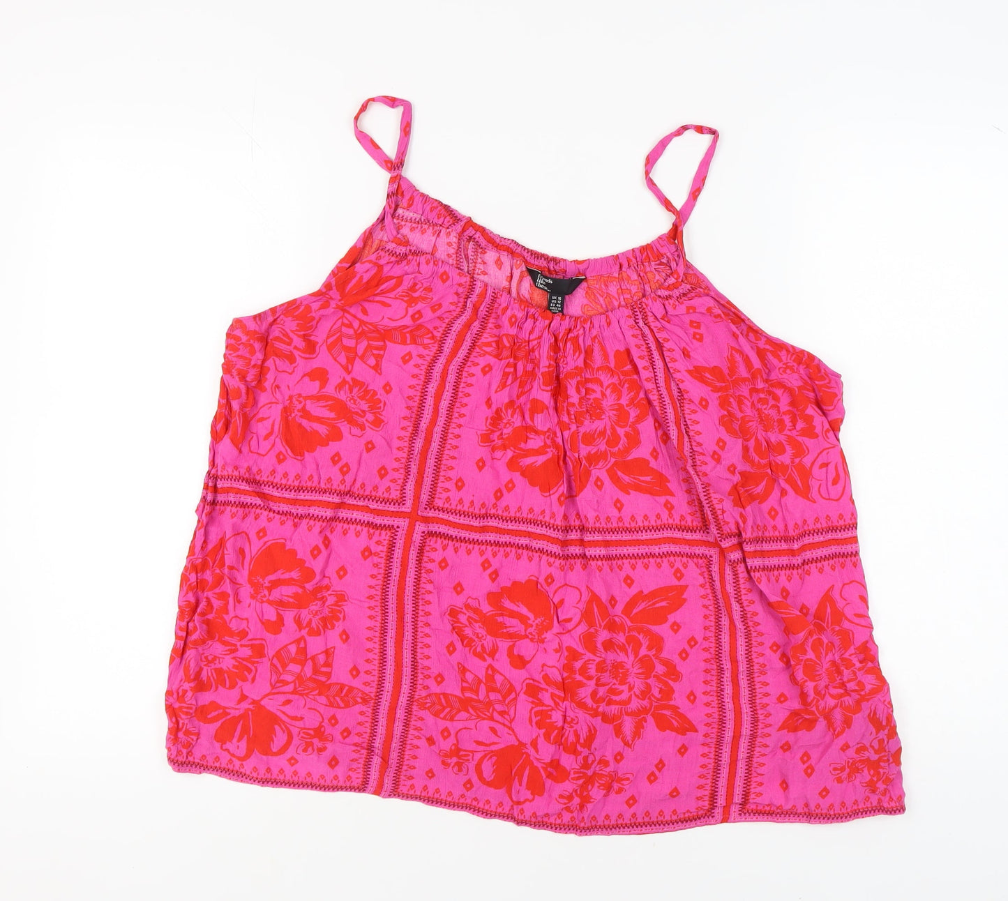 Friends Like These Women's Pink Floral Camisole Tank Size 16