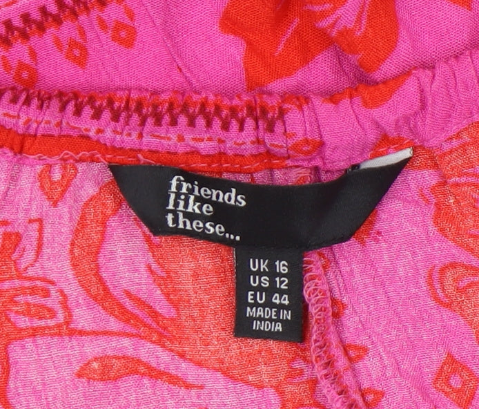 Friends Like These Women's Pink Floral Camisole Tank Size 16
