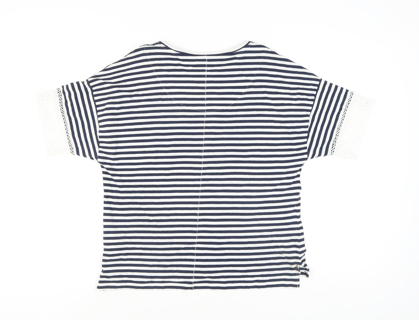 Marks and Spencer Women's Blue Striped T-Shirt, Size 14
