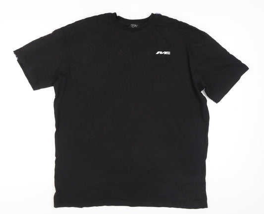 boohooMAN Black Crew Neck T-Shirt Men Size S