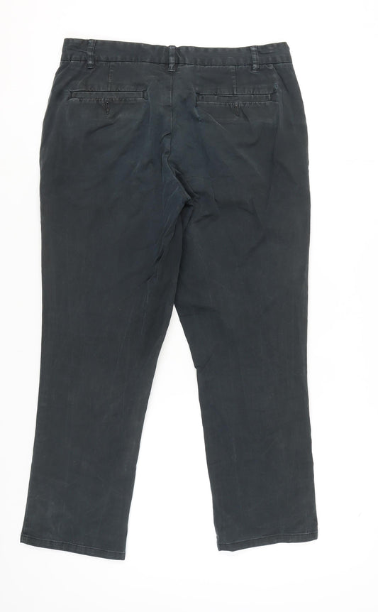 UNBIAS Men's Black Chino Trousers 34S Straight Fit