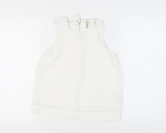 Stradivarius Women's White Tank Top, M, Sleeveless, Zip Closure