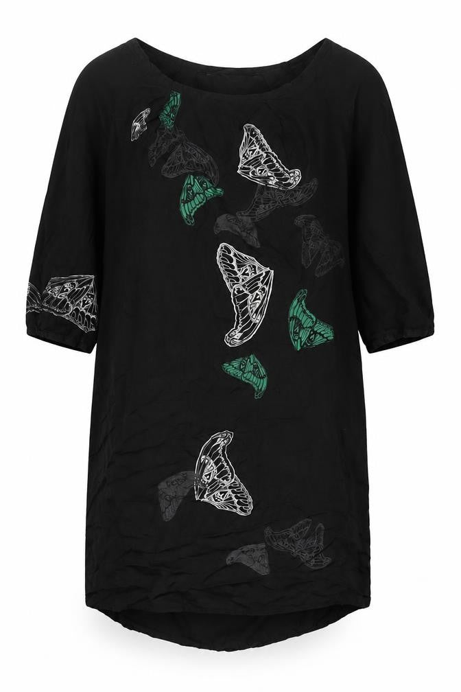 Truly by Part Two Women's Black Butterfly Dress Size 10