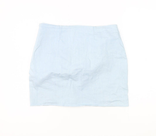 Drôle de Copine Blue Embroidered Sequin Pencil Skirt M