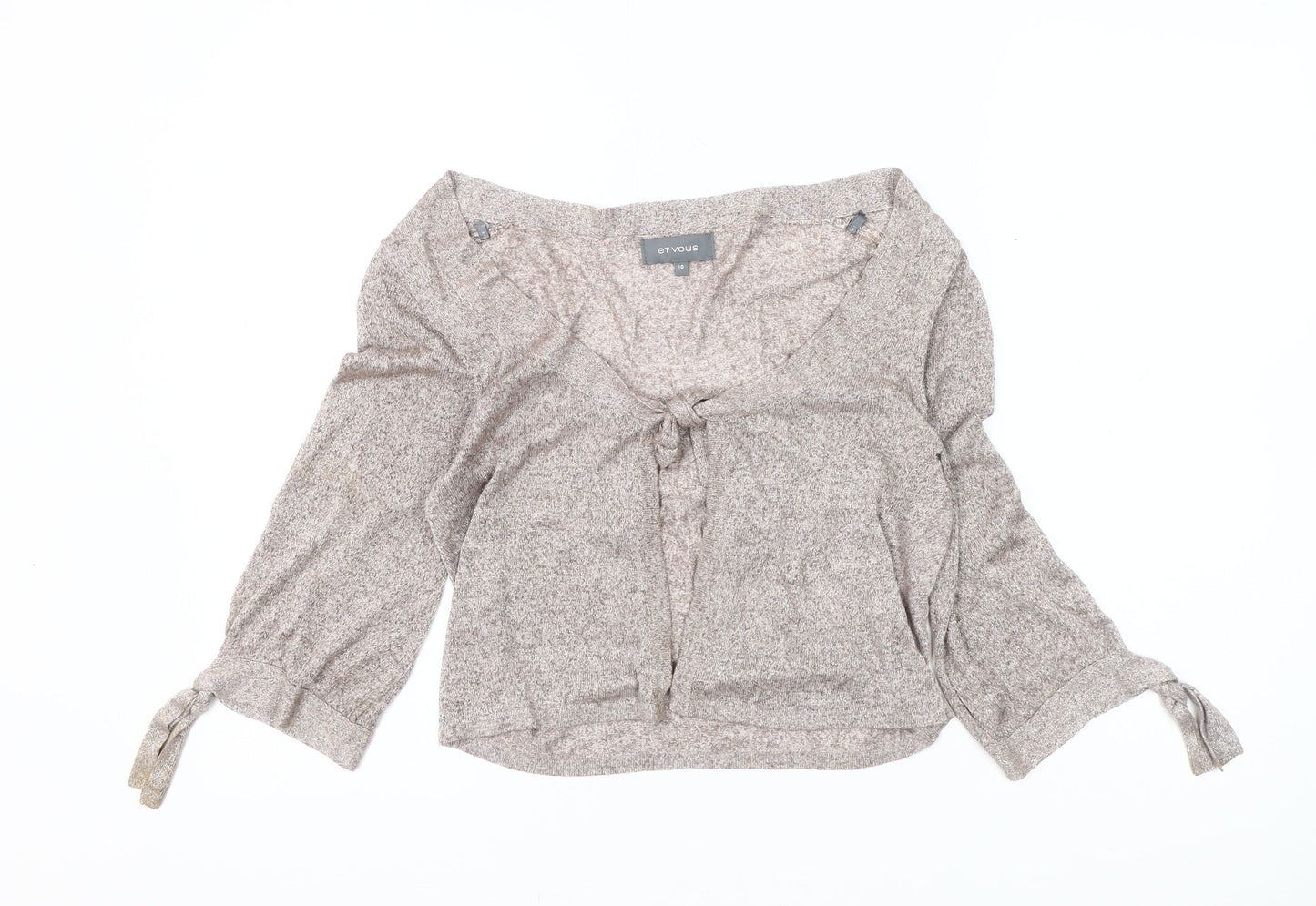 et vous Women's Beige V-Neck Cardigan Size 10