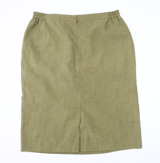 Elvi Women's Green Midi Pencil Skirt Size 24