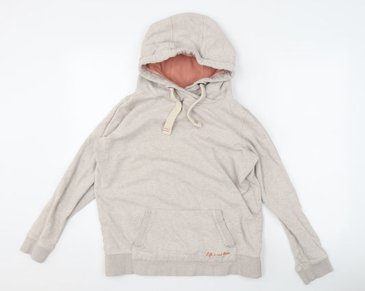 Fat Face Women's Beige Hoodie Size 8 with Logo Accent