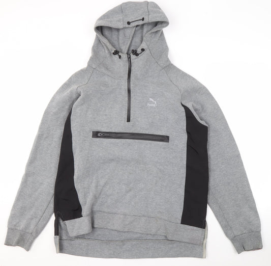 Puma Men's Grey 1/2 Zip Hoodie L