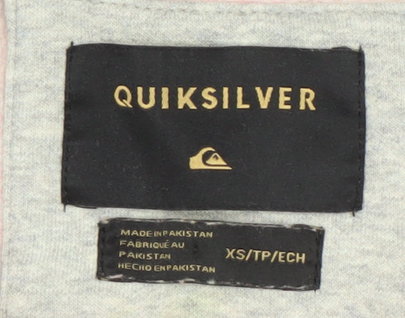 Quiksilver Men's Red and Blue Full Zip Hoodie XS