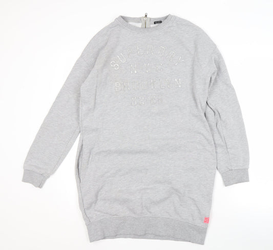 Superdry Women's Grey Sweatshirt Dress S