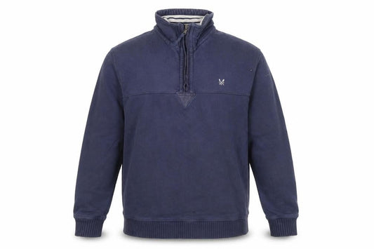 Front view of Crew Clothing Blue 1/4 Zip Sweatshirt S