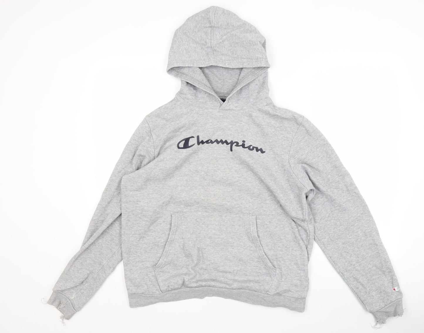 Champion Men's Grey Pullover Hoodie 2XL Logo Fleece