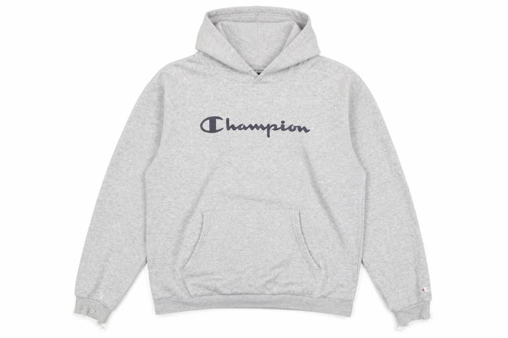 Mens UK 2XL Regular Champion Grey Pullover Hoodie