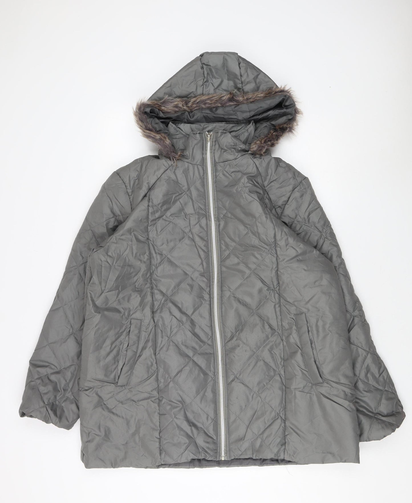 Anne De Lancay Women's Grey Quilted Jacket L