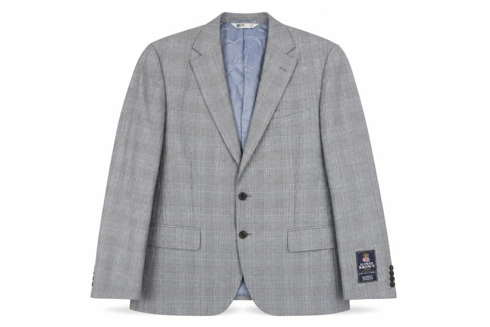 Marks and Spencer Men's Grey Check Blazer, 40