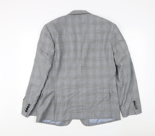 Marks and Spencer Men's Grey Check Blazer, 40