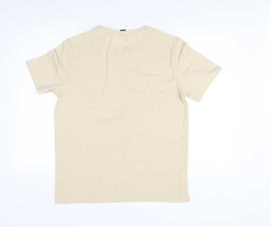 Mindful Men's Beige Graphic Print T-Shirt S
