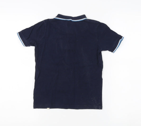 Penguin Boys Blue Polo Shirt, Size 7-8Y, Short Sleeve