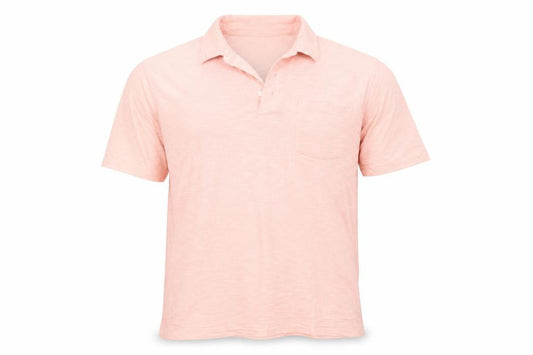 Lands' End Men's Pink S Striped Polo Shirt