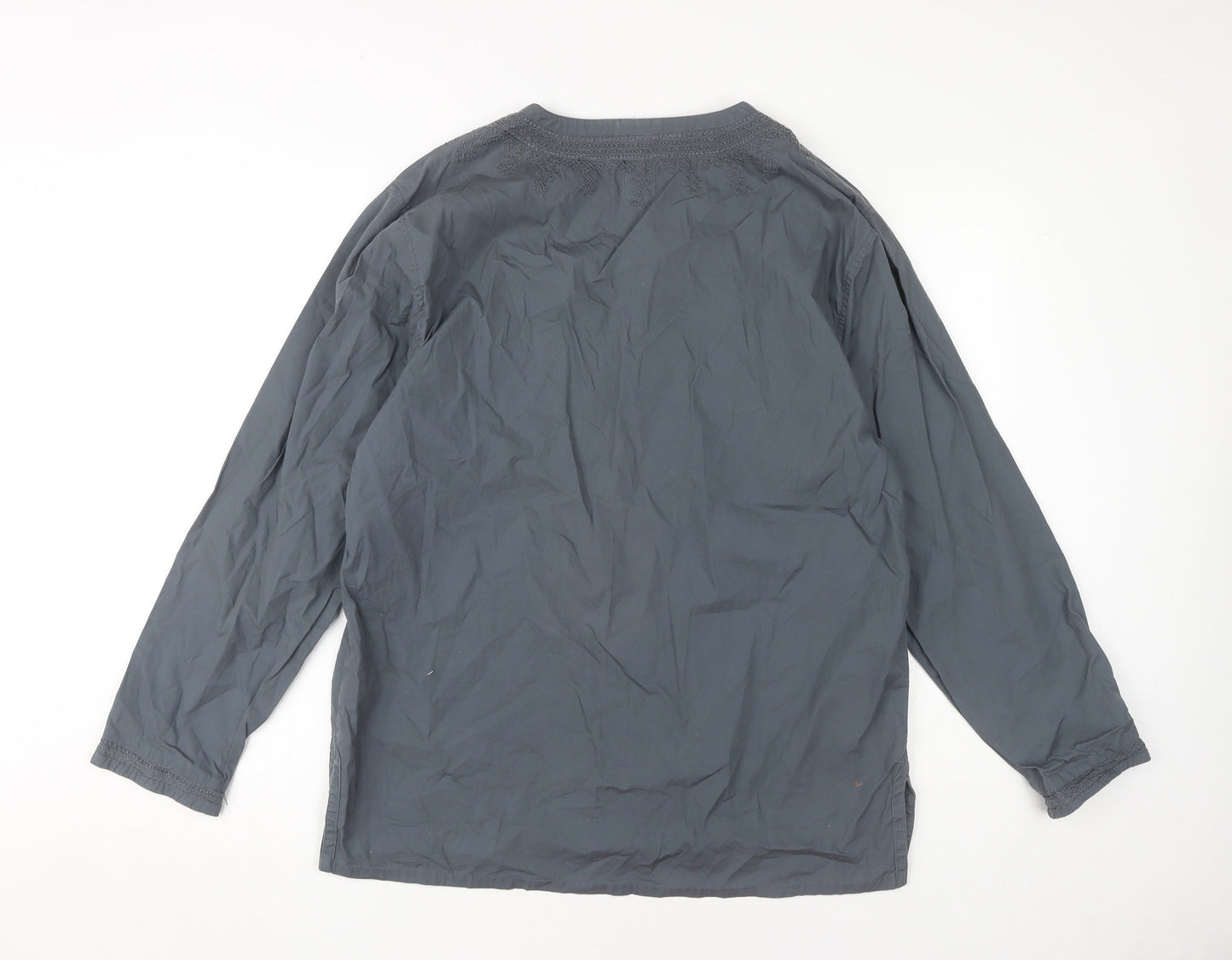 GAP Women's Grey Embroidered Blouse M