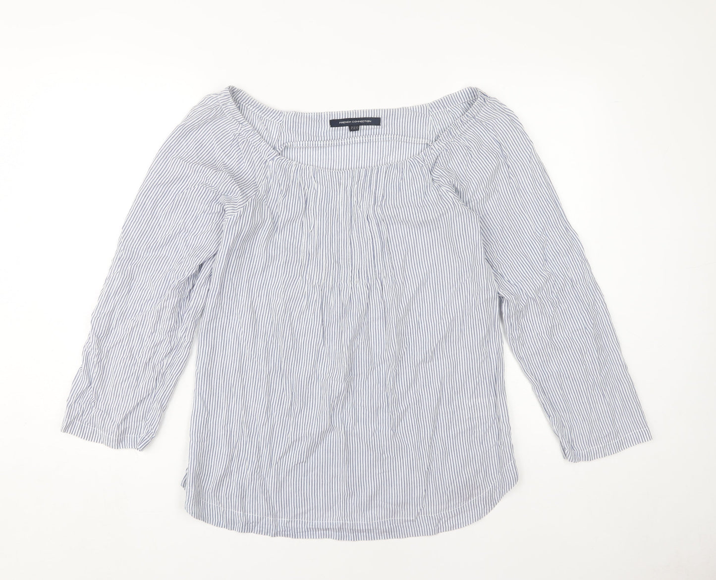 French Connection Women's Blue Striped Top Size 4