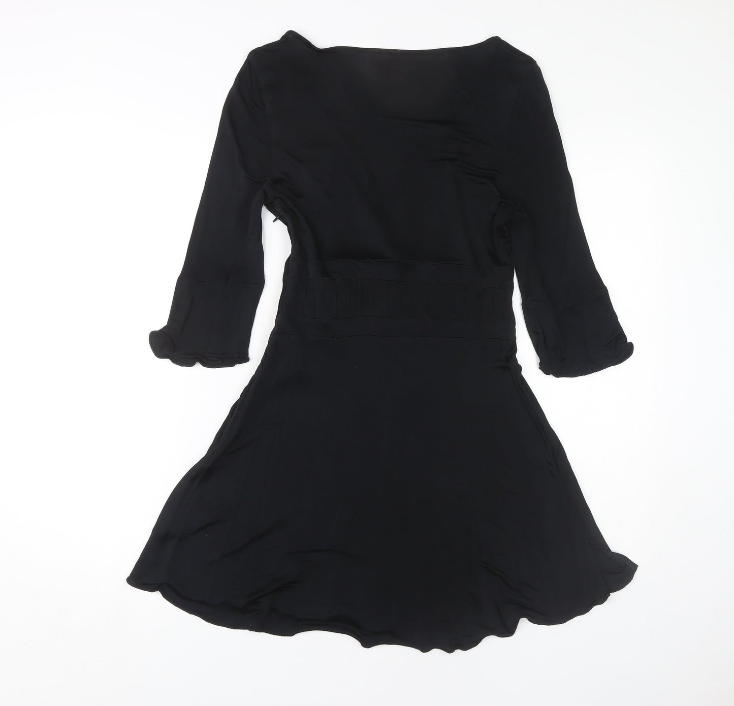 Karen Millen Women's Black Wrap Dress UK 14 Viscose
